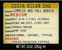 Costa Rican Shade Grown 10oz Ground Coffee